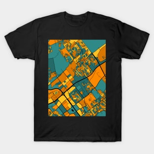 Laval Map Pattern in Orange & Teal T-Shirt